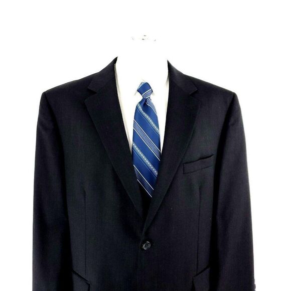 Calvin Klein Wool 2 Button Blazer 38R Gray Herringbone‎ - Picture 1 of 10